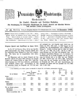 Preußisches Handels-Archiv Freitag 13. November 1863