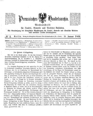 Preußisches Handels-Archiv Freitag 15. Januar 1864