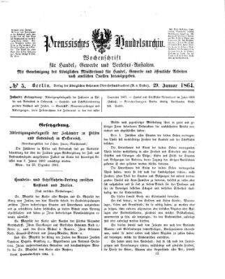 Preußisches Handels-Archiv Freitag 29. Januar 1864