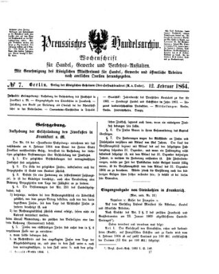 Preußisches Handels-Archiv Freitag 12. Februar 1864