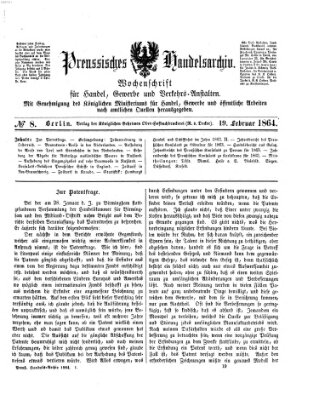 Preußisches Handels-Archiv Freitag 19. Februar 1864