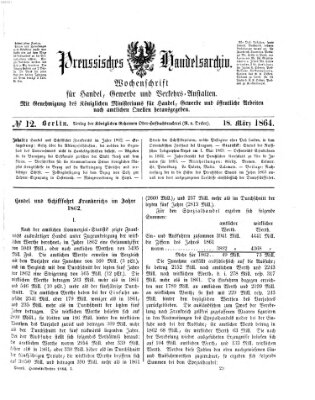 Preußisches Handels-Archiv Freitag 18. März 1864