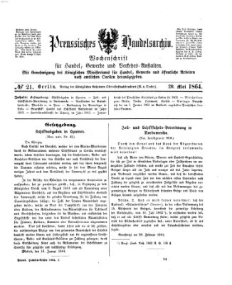 Preußisches Handels-Archiv Freitag 20. Mai 1864