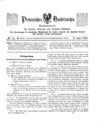 Preußisches Handels-Archiv Freitag 17. Juni 1864