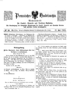 Preußisches Handels-Archiv Freitag 22. Juli 1864