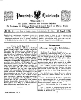 Preußisches Handels-Archiv Freitag 26. August 1864