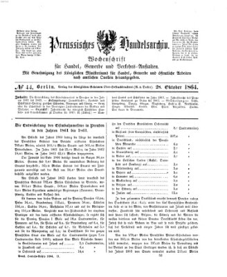 Preußisches Handels-Archiv Freitag 28. Oktober 1864