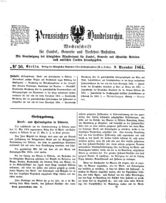 Preußisches Handels-Archiv Freitag 9. Dezember 1864