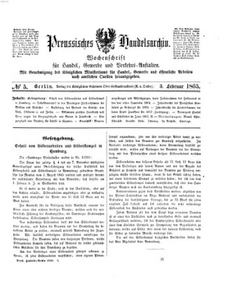 Preußisches Handels-Archiv Freitag 3. Februar 1865