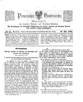 Preußisches Handels-Archiv Freitag 26. Mai 1865