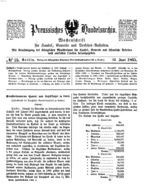 Preußisches Handels-Archiv Freitag 23. Juni 1865