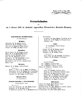 Preußisches Handels-Archiv Freitag 6. Januar 1865
