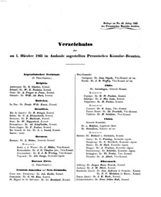 Preußisches Handels-Archiv Freitag 6. Oktober 1865