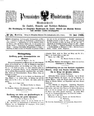 Preußisches Handels-Archiv Freitag 13. Juli 1866