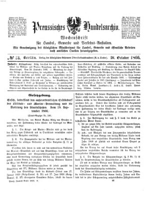 Preußisches Handels-Archiv Freitag 26. Oktober 1866