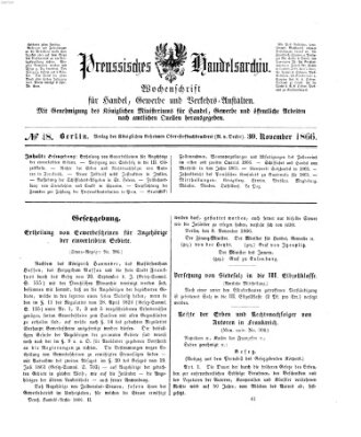 Preußisches Handels-Archiv Freitag 30. November 1866