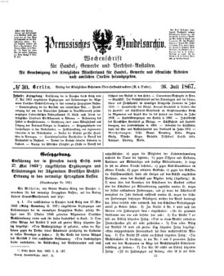 Preußisches Handels-Archiv Freitag 26. Juli 1867