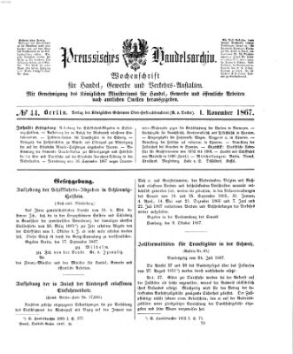 Preußisches Handels-Archiv Freitag 1. November 1867