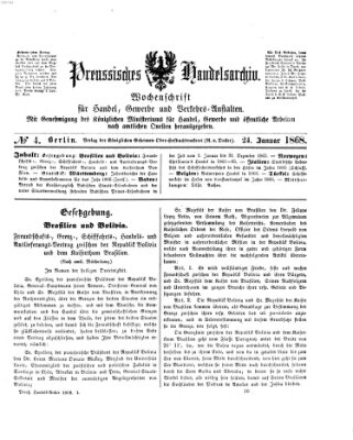 Preußisches Handels-Archiv Freitag 24. Januar 1868