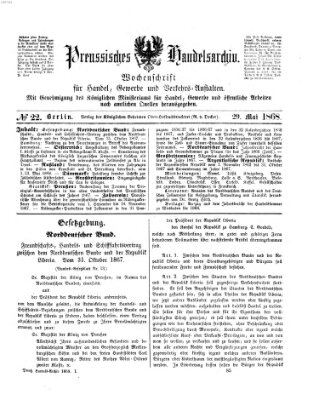 Preußisches Handels-Archiv Freitag 29. Mai 1868