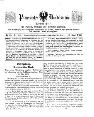 Preußisches Handels-Archiv Freitag 19. Juni 1868