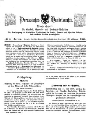 Preußisches Handels-Archiv Freitag 19. Februar 1869