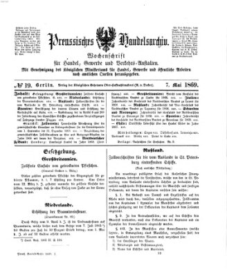 Preußisches Handels-Archiv Freitag 7. Mai 1869