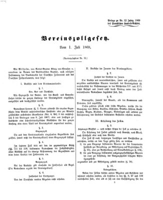 Preußisches Handels-Archiv Freitag 13. August 1869
