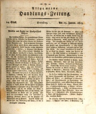 Allgemeine Handlungs-Zeitung Dienstag 19. Januar 1813