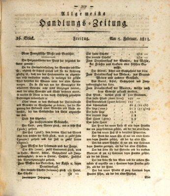 Allgemeine Handlungs-Zeitung Freitag 5. Februar 1813