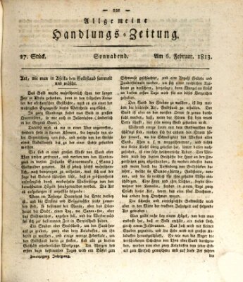 Allgemeine Handlungs-Zeitung Samstag 6. Februar 1813