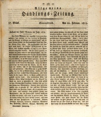 Allgemeine Handlungs-Zeitung Samstag 20. Februar 1813