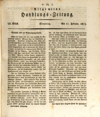 Allgemeine Handlungs-Zeitung Sonntag 21. Februar 1813