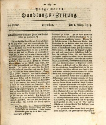 Allgemeine Handlungs-Zeitung Dienstag 2. März 1813