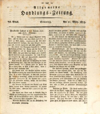 Allgemeine Handlungs-Zeitung Sonntag 21. März 1813