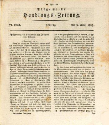 Allgemeine Handlungs-Zeitung Freitag 9. April 1813