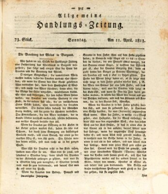 Allgemeine Handlungs-Zeitung Sonntag 11. April 1813