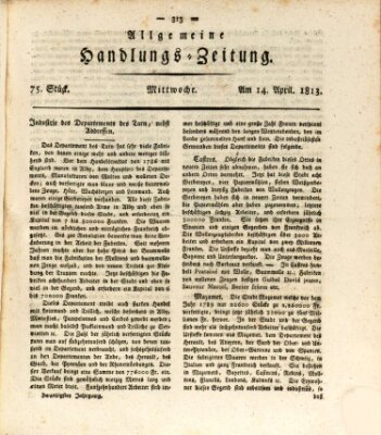 Allgemeine Handlungs-Zeitung Mittwoch 14. April 1813