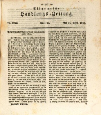 Allgemeine Handlungs-Zeitung Freitag 16. April 1813