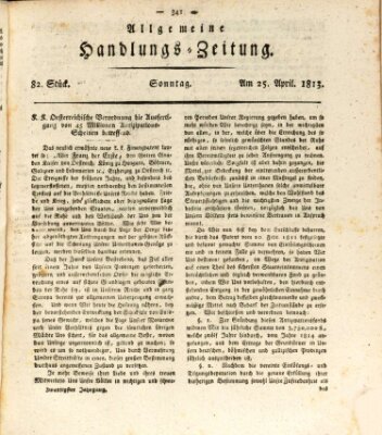 Allgemeine Handlungs-Zeitung Sonntag 25. April 1813