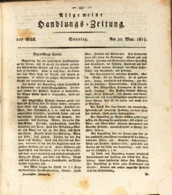 Allgemeine Handlungs-Zeitung Sonntag 30. Mai 1813