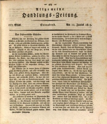 Allgemeine Handlungs-Zeitung Samstag 12. Juni 1813