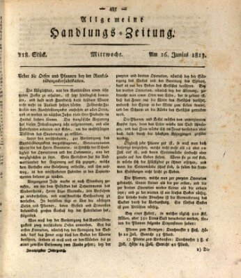 Allgemeine Handlungs-Zeitung Mittwoch 16. Juni 1813