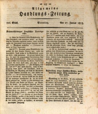 Allgemeine Handlungs-Zeitung Sonntag 27. Juni 1813