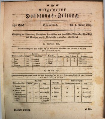 Allgemeine Handlungs-Zeitung Samstag 3. Juli 1813