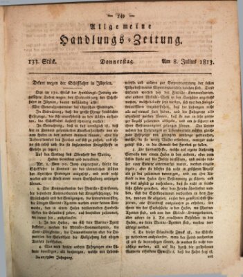 Allgemeine Handlungs-Zeitung Donnerstag 8. Juli 1813