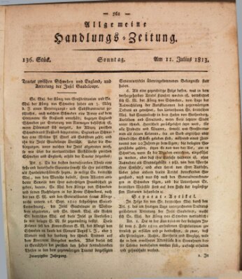 Allgemeine Handlungs-Zeitung Sonntag 11. Juli 1813