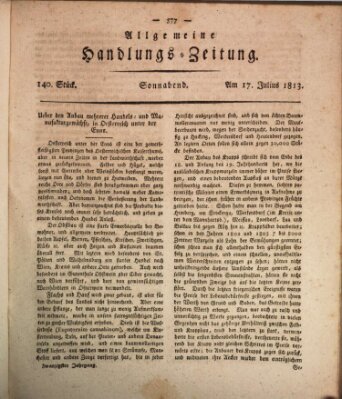 Allgemeine Handlungs-Zeitung Samstag 17. Juli 1813