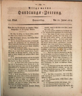 Allgemeine Handlungs-Zeitung Donnerstag 22. Juli 1813