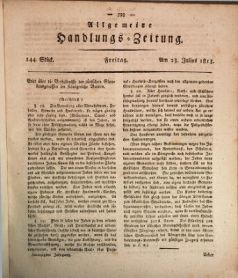 Allgemeine Handlungs-Zeitung Freitag 23. Juli 1813